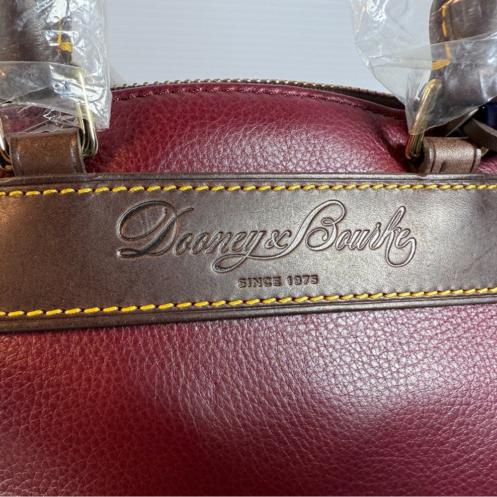 Dooney & Bourke Burgundy Leather Satchel/ Shoulder Bag - Picture 5 of 13